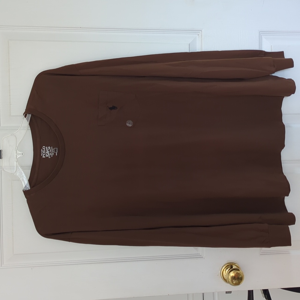 Polo Ralph Lauren Brown Long Sleeve Pocket Tee
